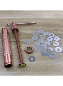 SYOSI Fondant Extruder, Stainless Steel Sugar Paste Extruder With 20 Interchangeable Discs, Clay Extruder, For Sugar Craft Cake And Clay Decorating Tool ( Rose gold )  - Image 4