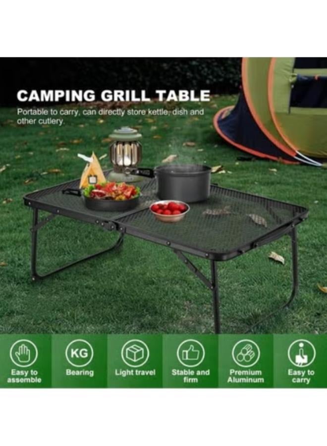 Generic Portable Camping Table Ultralight Aluminum Folding Grill Table Small Camp Table for Beach Hiking Backpacking Outdoor Picnic Size: 60cm*40cm - Image 5