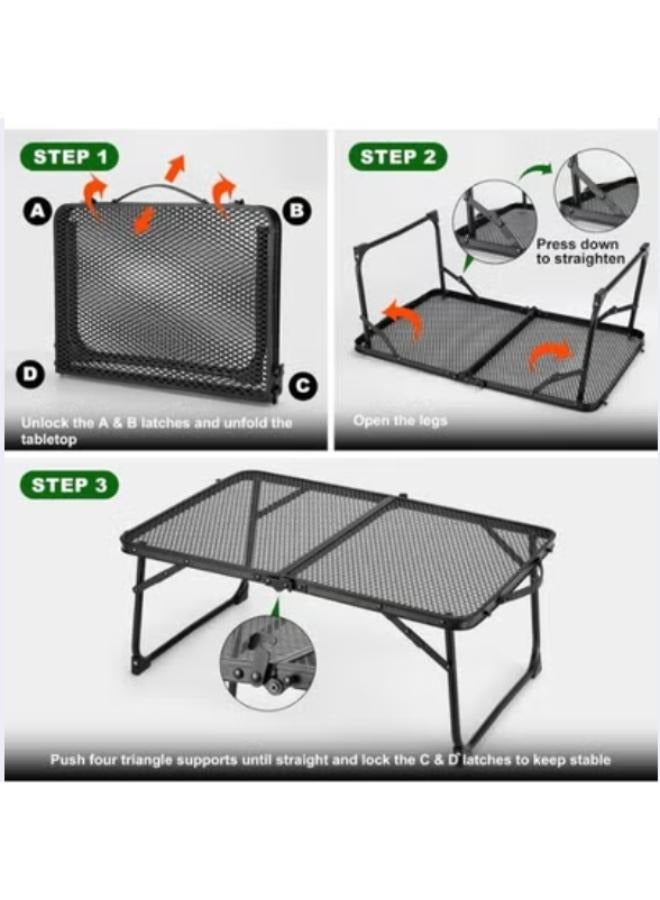 Generic Portable Camping Table Ultralight Aluminum Folding Grill Table Small Camp Table for Beach Hiking Backpacking Outdoor Picnic Size: 60cm*40cm - Image 4