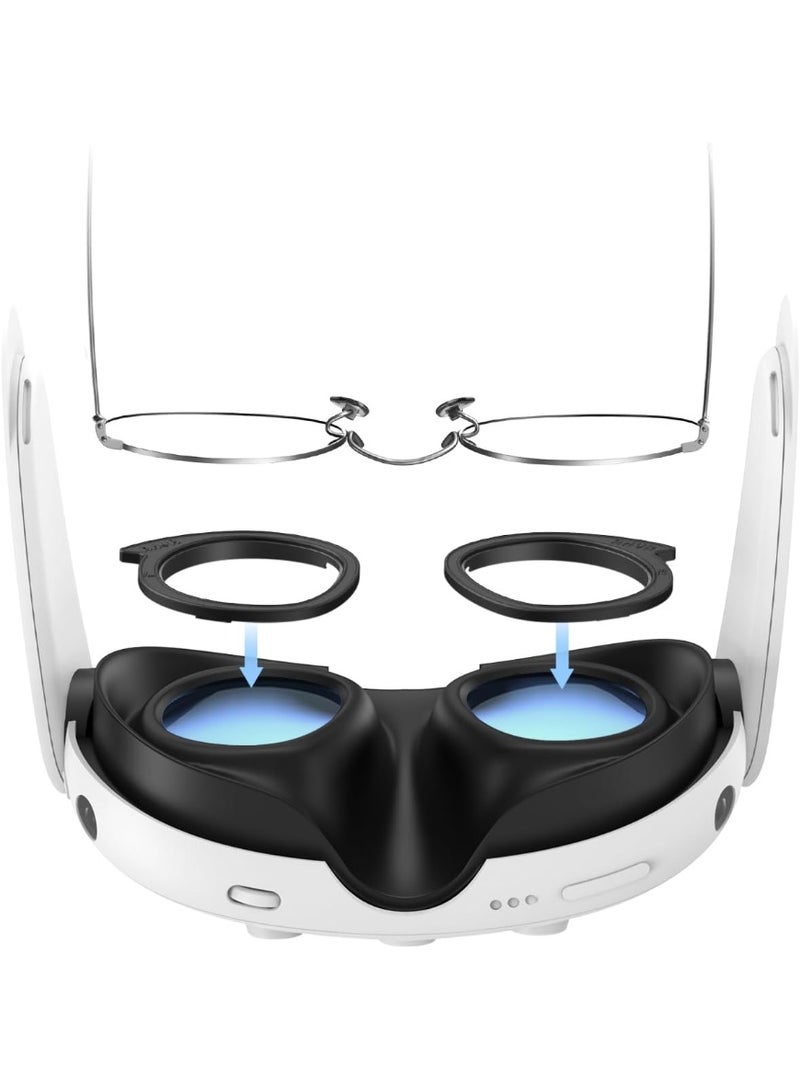 AMVR Lens Protector Set Compatible with Meta/Oculus Quest 3 Accessories,Glasses Spacer for Q3 Lenses,Soft Silicone Rings Protect Prescription Glasses(Only Spacer Frame, No Lenses) - Image 1