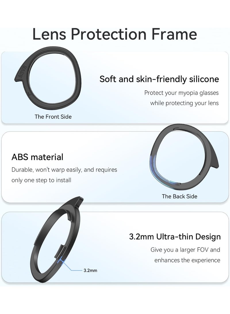 AMVR Lens Protector Set Compatible with Meta/Oculus Quest 3 Accessories,Glasses Spacer for Q3 Lenses,Soft Silicone Rings Protect Prescription Glasses(Only Spacer Frame, No Lenses) - Image 3