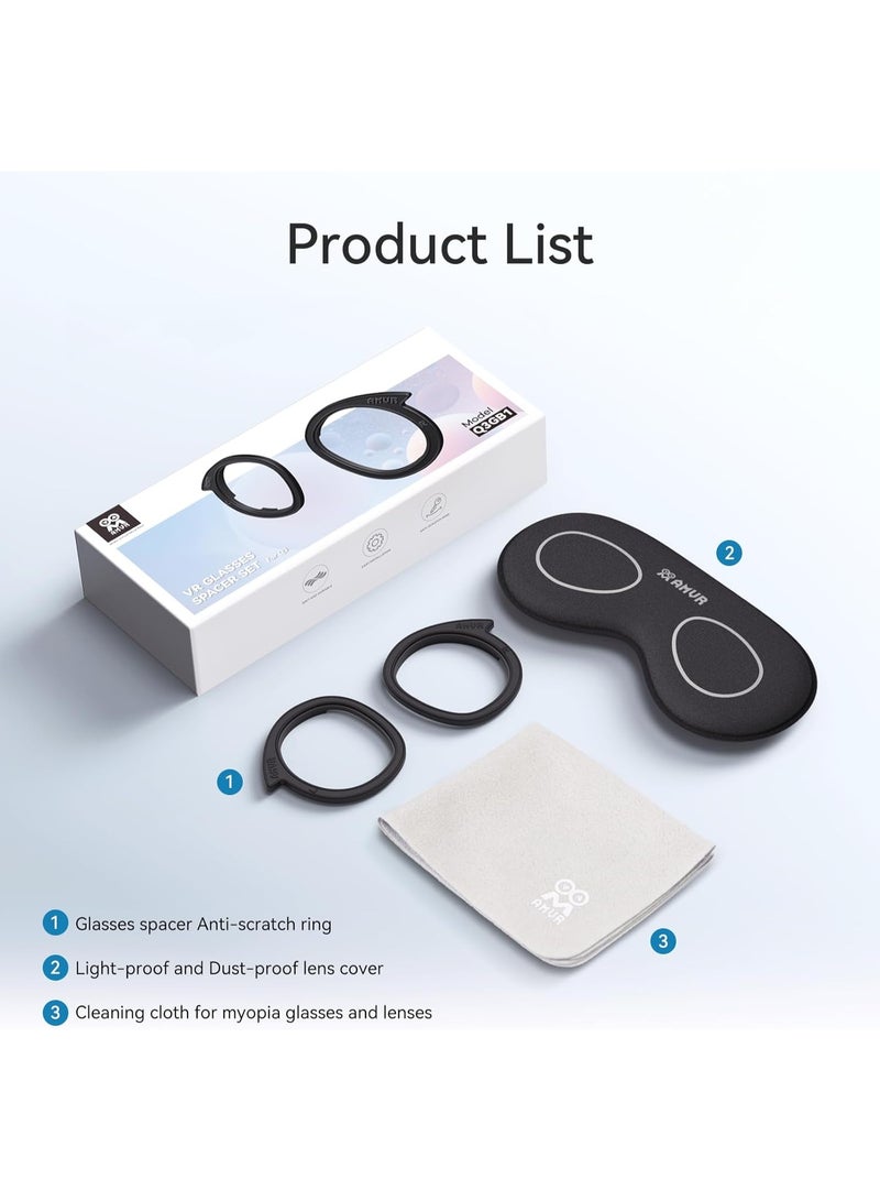AMVR Lens Protector Set Compatible with Meta/Oculus Quest 3 Accessories,Glasses Spacer for Q3 Lenses,Soft Silicone Rings Protect Prescription Glasses(Only Spacer Frame, No Lenses) - Image 2