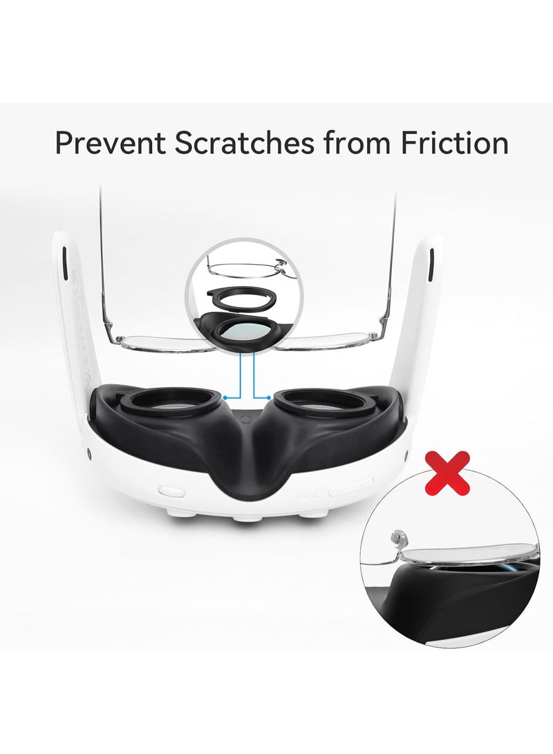 AMVR Lens Protector Set Compatible with Meta/Oculus Quest 3 Accessories,Glasses Spacer for Q3 Lenses,Soft Silicone Rings Protect Prescription Glasses(Only Spacer Frame, No Lenses) - Image 4