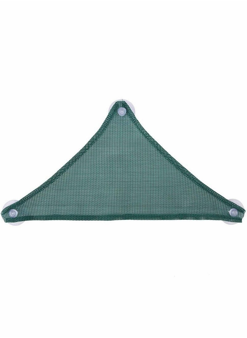 Mesh Reptile Hammocks,Triangular Hanging Net Breathable Hammock Lounger with Suction Cups Artificial Vines Plants Leaves, for Reptile/Lizard/Geckos 26x26x38 CM