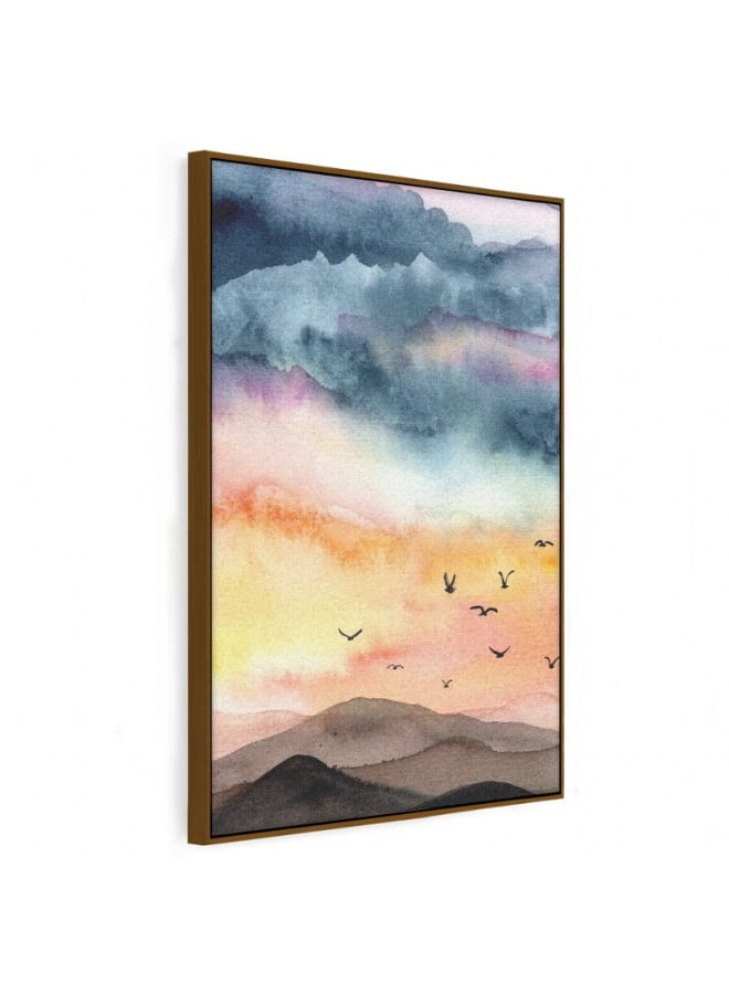 Home Gallery Landscape Sky with clouds and birds Mountain Design framed wall art 120x80  - Image 5