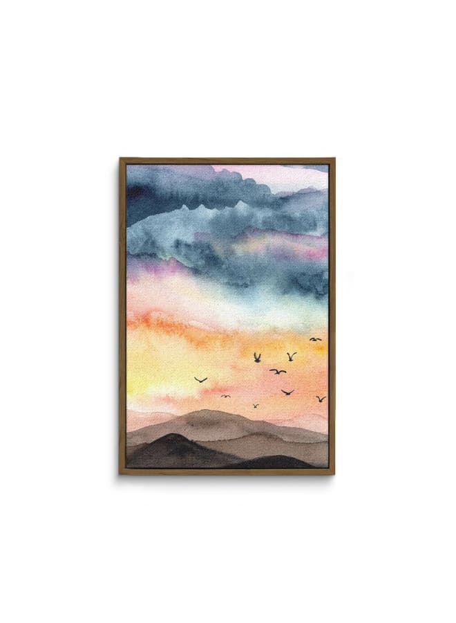 Home Gallery Landscape Sky with clouds and birds Mountain Design framed wall art 120x80  - Image 3