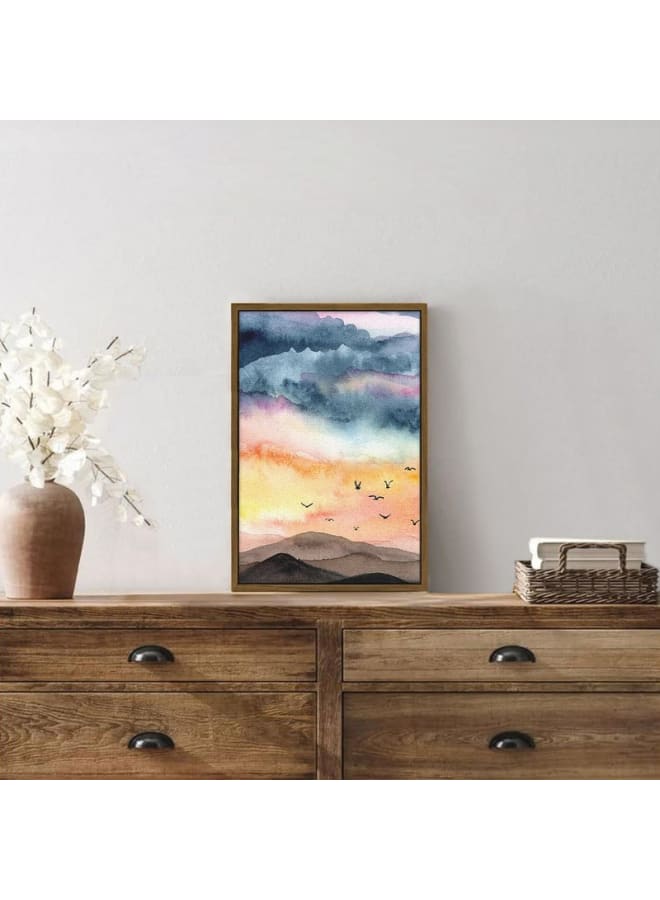 Home Gallery Landscape Sky with clouds and birds Mountain Design framed wall art 120x80  - Image 4