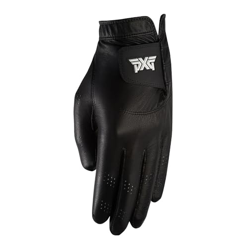 PXG Golf Mens Players Glove Right Handed Golfer Left Handed Glove Cabretta Leather Medium/Large Black - Image 1