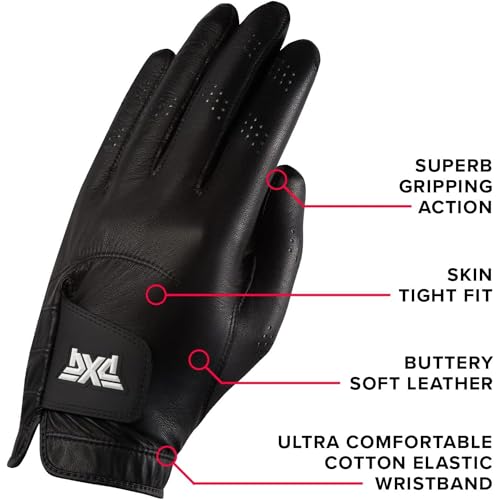 PXG Golf Mens Players Glove Right Handed Golfer Left Handed Glove Cabretta Leather Medium/Large Black - Image 3