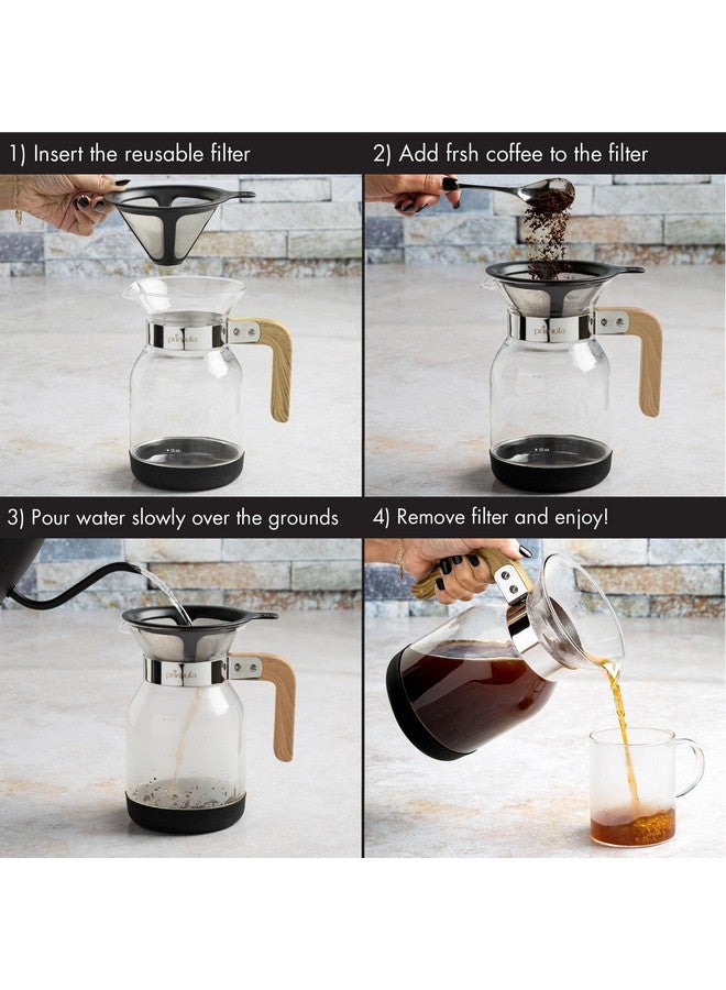 Primula Primula Park Set with Permanent Reusable Removable Filter Coffee Dripper Pour Over Maker Brewer Pot, Borosilicate Glass, Easy to Use and Clean, 36 oz  - Image 3