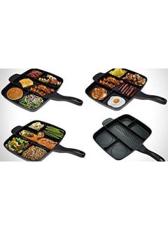 PAVITYAKSH PAVITYAKSH 5 in 1 Magic Frying Pan Master Non-Stick Divided Grill Pan Fry Oven Meal Skillet Baking Cookware  - Image 3