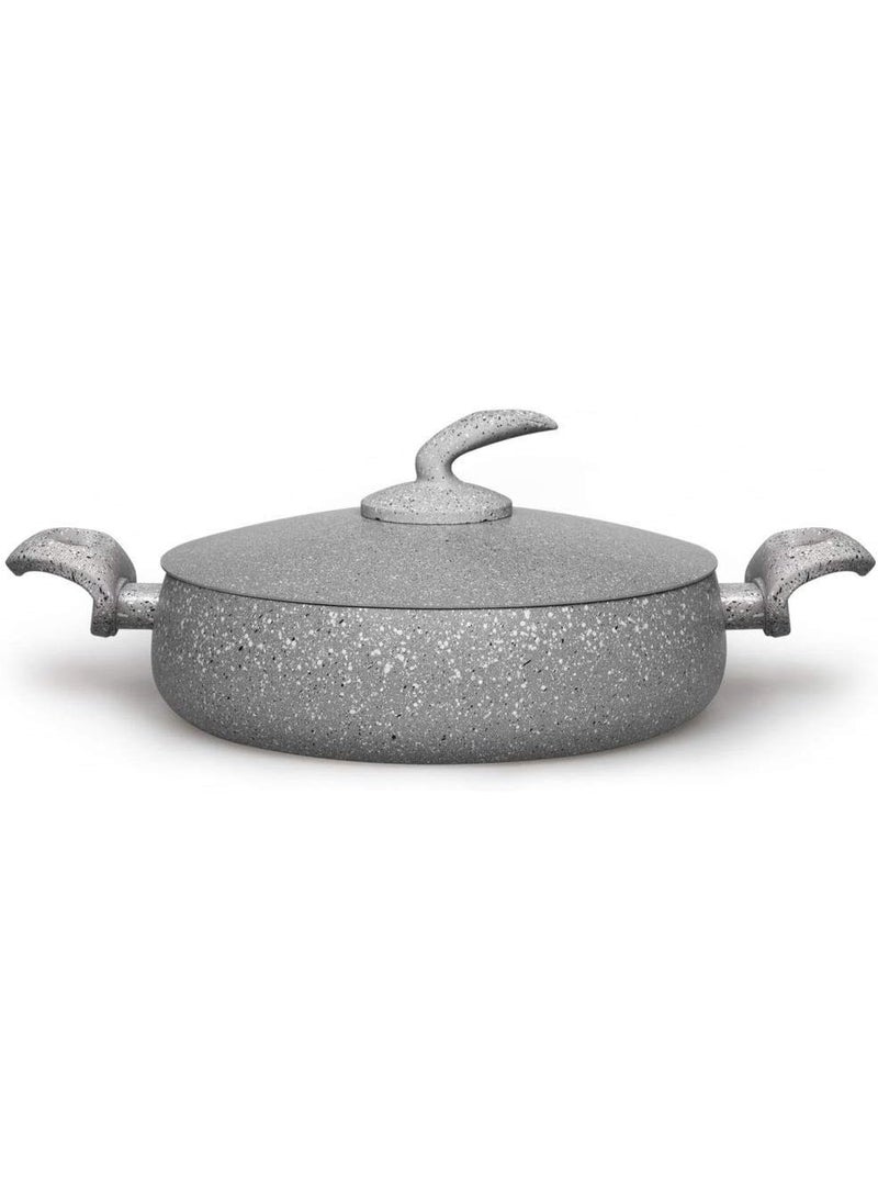 STRBOXONG Elementi Natura Made in Italy | Nonstick Granite Porcelain Enamel 28cm Low Casserole Pot & Braiser Pan + Lid | Healthy Cookware | Ceramic Cookware | PFOA-free Non Toxic Cookware - Image 1