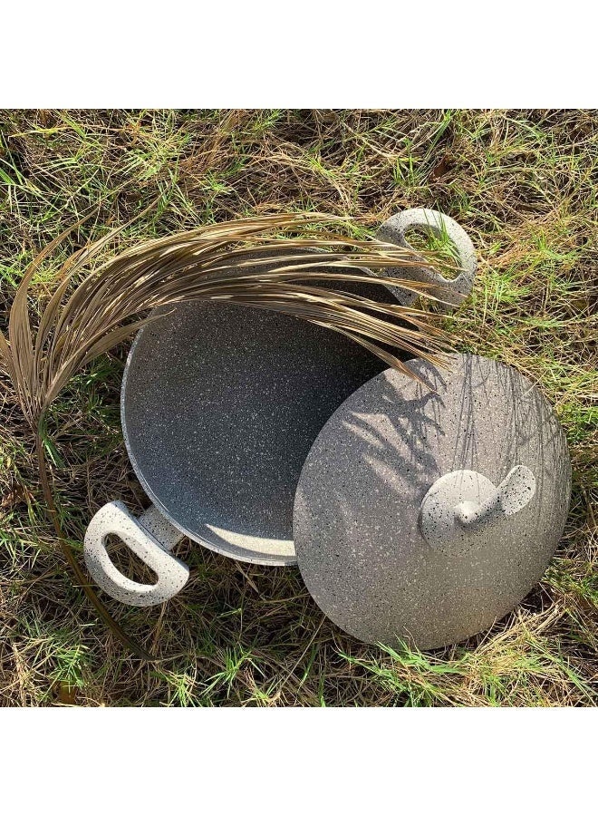 STRBOXONG Elementi Natura Made in Italy | Nonstick Granite Porcelain Enamel 28cm Low Casserole Pot & Braiser Pan + Lid | Healthy Cookware | Ceramic Cookware | PFOA-free Non Toxic Cookware - Image 3