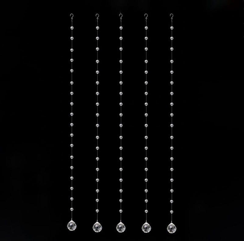 Bolo.ban Crystal Beaded String Clear Glass Beads Garland Strands Hanging Wedding Arch Decor Curtain Chandelier Christmas Tree Ornaments Door String Beaded Drapes Decoration Accessories(3.3 Feet 5pcs) - Image 4