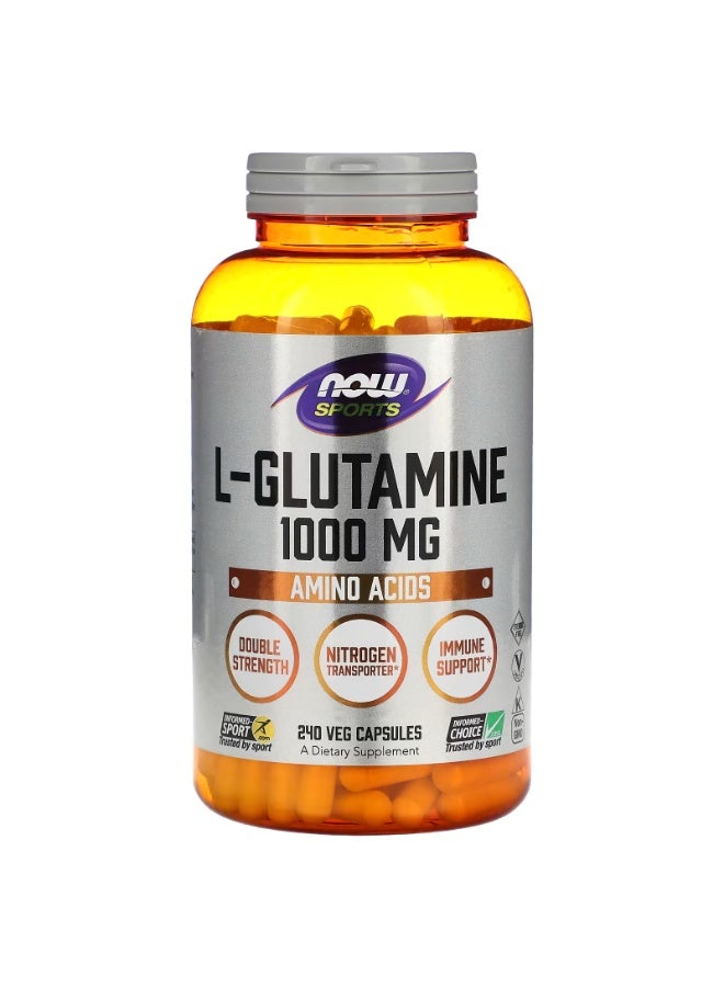 now Sports, L-Glutamine, 1,000 mg, 240 Veg Capsules - Image 1