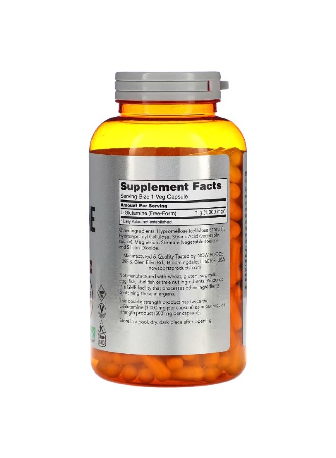 now Sports, L-Glutamine, 1,000 mg, 240 Veg Capsules - Image 2