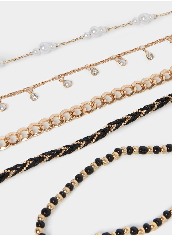 Styli Set of 5- Multi Design Anklet  - Image 2