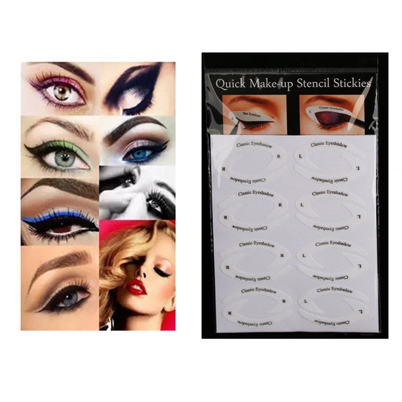 Eyeliner Stencil Stickers 4 Sheets Soft Comfortable Reusable Makeup Stencil Stickers - Quick Eyeliner Eyeshadow Application Cosmetic Tool for Makeup Beginners and Daily Eye Makeup - Image 4