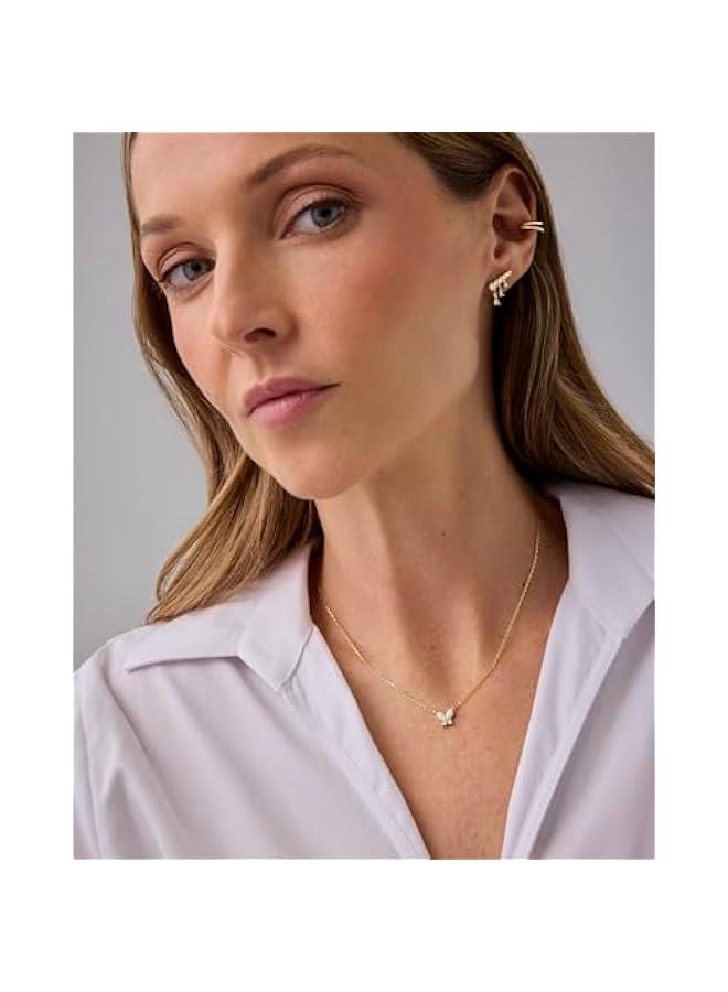 PAVOI 14K Gold Plated Opal Pendant Necklaces for Women | Created Opal Cubic Zirconia Dainty Necklace | erfly Round Triangle Antler Bar Pendants - Image 3
