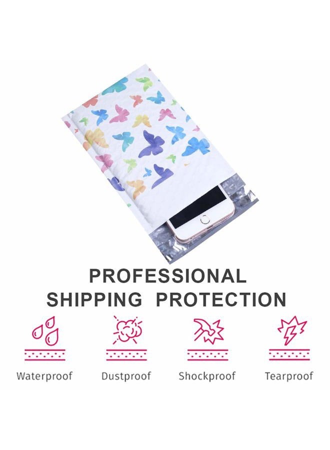 UCGOU Bubble Mailers 4x8 Inch Colorful Butterfly 50 Pack Poly Padded Envelopes Small Business Mailing Packaging Self Seal Waterproof Boutique Mail Shipping Bags for Jewelry Makeup Supplies #000 - Image 3