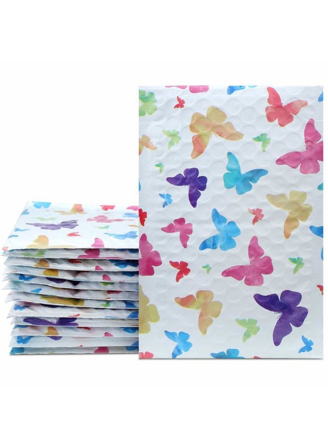 UCGOU Bubble Mailers 4x8 Inch Colorful Butterfly 50 Pack Poly Padded Envelopes Small Business Mailing Packaging Self Seal Waterproof Boutique Mail Shipping Bags for Jewelry Makeup Supplies #000 - Image 1