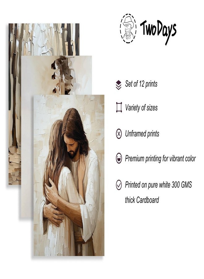 TwoDays Jesus Christian Wall Art - Religious Artwork for Home Decor, Christ God Scripture Poster, Bible Verses Story Painting for Prayer Room (Multi Sizes, Set of 12, 8"x10" Largest, UNFRAMED) - Image 3