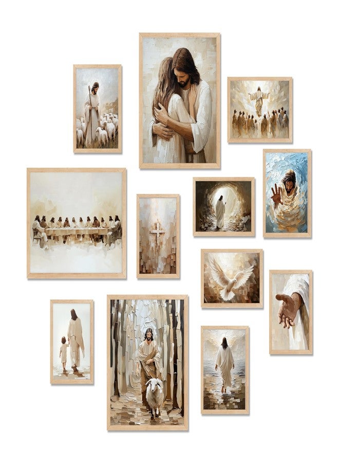 TwoDays Jesus Christian Wall Art - Religious Artwork for Home Decor, Christ God Scripture Poster, Bible Verses Story Painting for Prayer Room (Multi Sizes, Set of 12, 8"x10" Largest, UNFRAMED) - Image 1