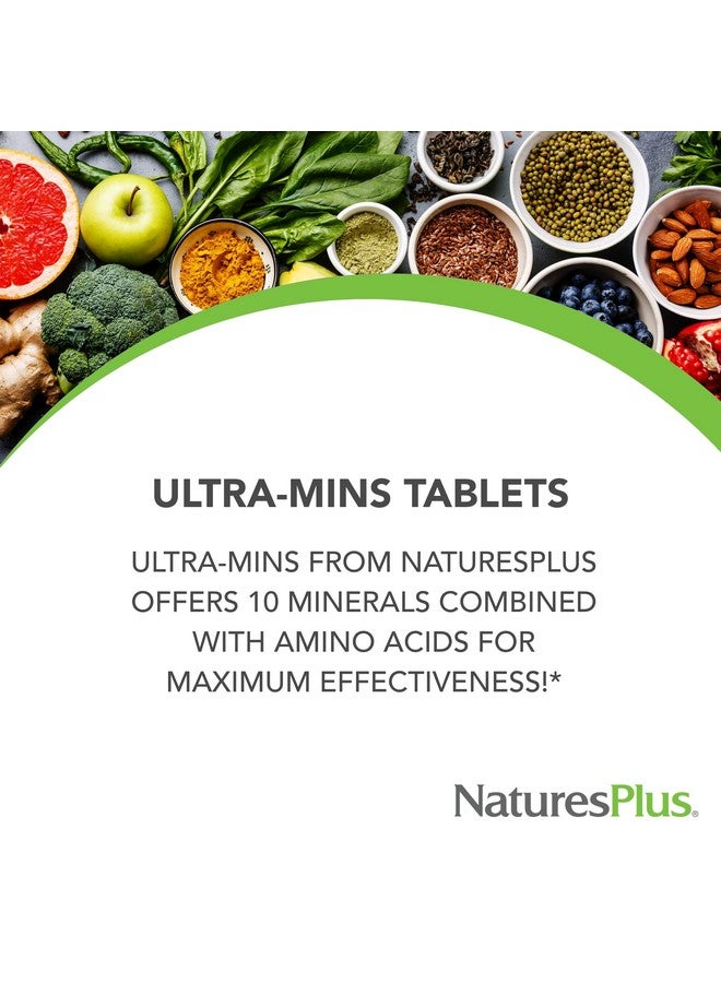 NaturesPlus Ultra Mins - 180 Vegetarian Tablets - High Potency Whole Food Amino Acid Chelated Complex Supplement, Promotes Bone Health, Energy Booster - Gluten-Free - 90 Servings - Image 3