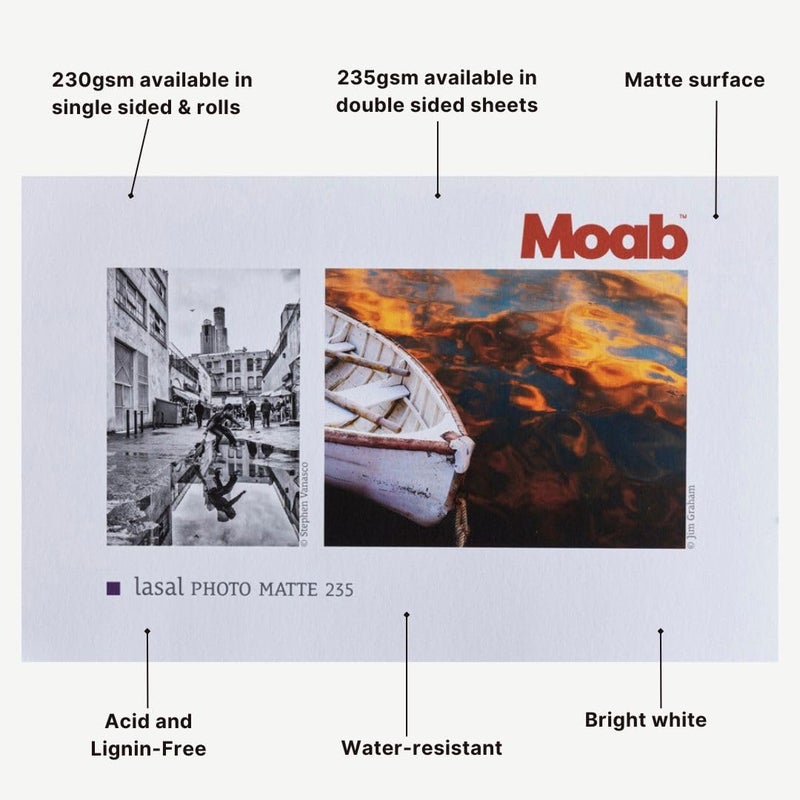 Moab Lasal Photo Matte 235 Fine Art Archival Inkjet Paper, 2-Sided Ultra-Smooth Bright White, Medium Weight 235gsm, 5 x 7 inches, 50 Sheets - Image 3