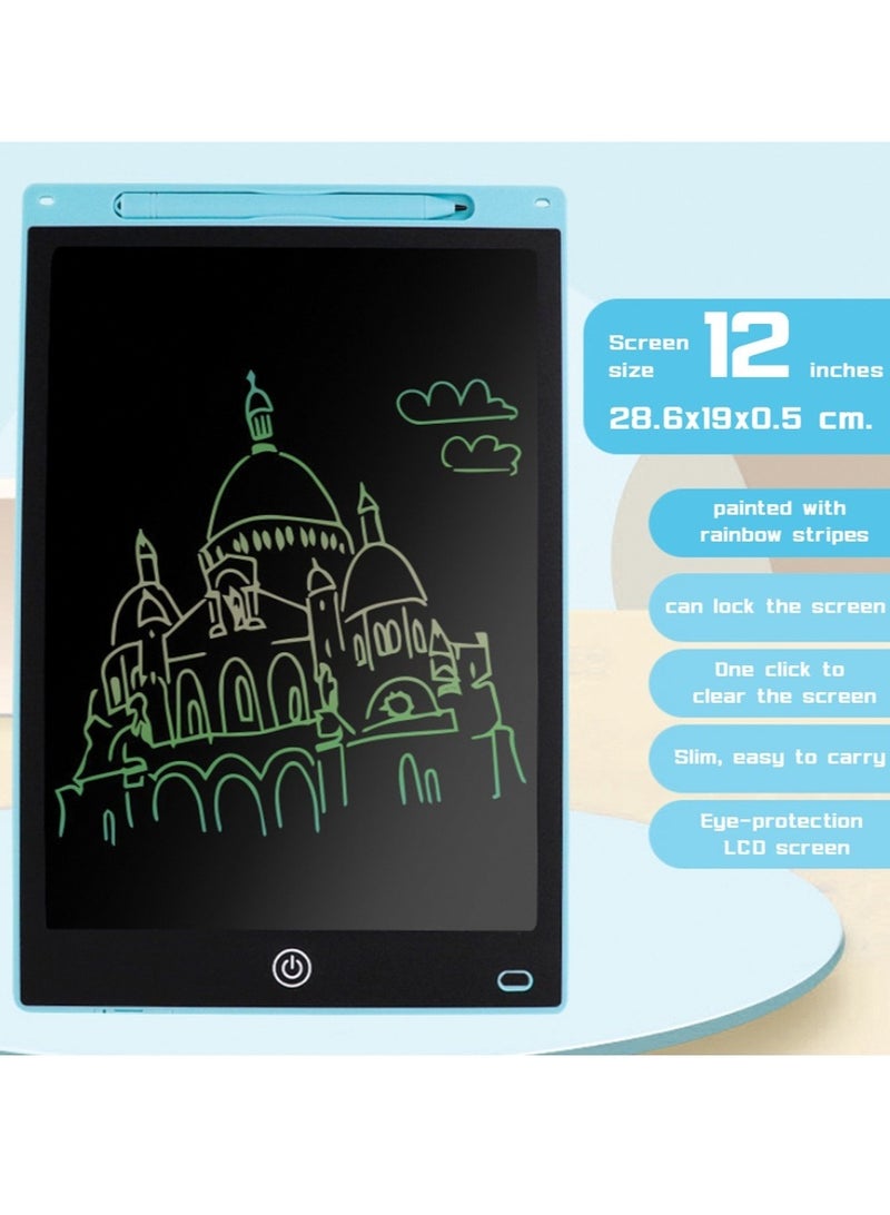 تابلت كتابة LCD مقاس 12 بوصة للأطفال - ألعاب لوحية للرسم لمرحلة ما قبل المدرسة وألعاب أساسية للسفر للأطفال الصغار  - Image 1