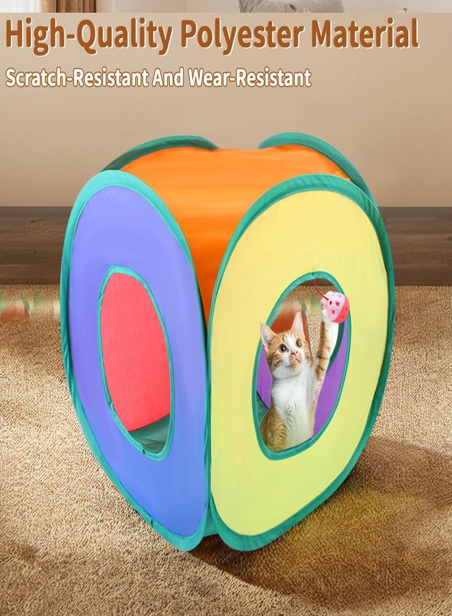 iCAGY 25-Piece Cat Toys Kit with Rainbow Cube Tunnel - Interactive Cat Toy Bundle for Indoor Cats, Kitten Playtime Variety Set Includes Springs, Balls, Mice & Noise Toys - Image 2