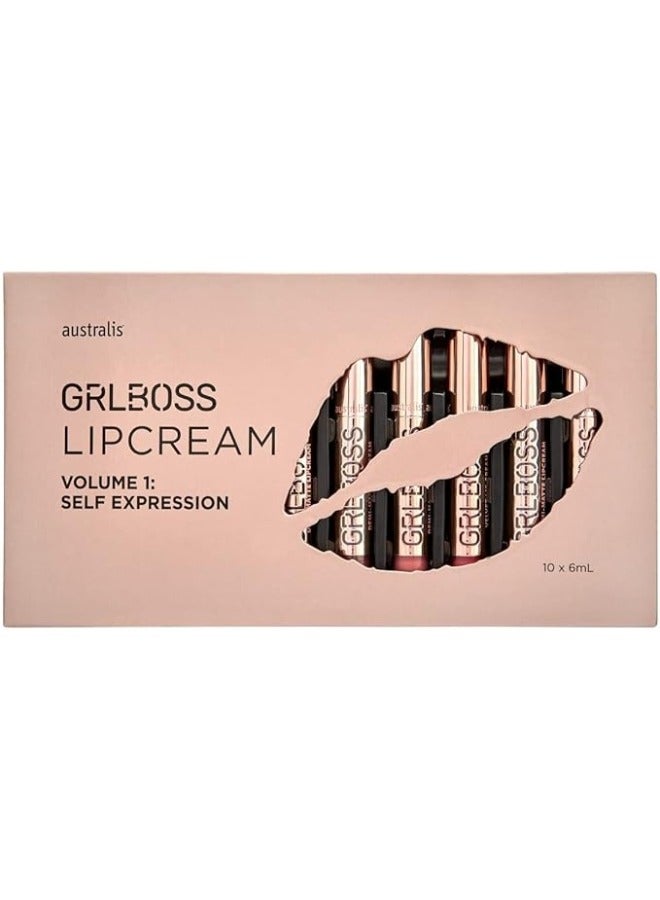 Australis Grlboss Lip Cream Volume 1 Self Expression Matte Lipstick Set 10pk - Image 1