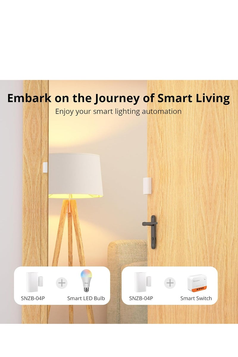 SONOFF SONOFF SNZB-04P ZigBee Wireless Door Window Sensor, Send Alert to Your Smartphone for Home Security, Compatible with Alexa/Google Home, SONOFF Zigbee Hub Required, Batteries Included 2 PCS - Image 3
