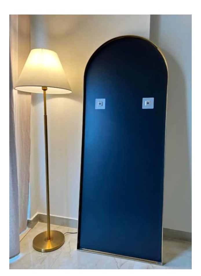 Vparty - Full Length Floor Mirror (70 x 150 cm), Large Standing Mirror with Arched Top, Stylish Decorative Mirror for Bedroom, Living Room, or Entryway. Full-Body Reflection, Leaning or Wall-Mounted, Modern Arched Design with High-Quality Aluminum Alloy Frame, Elegant Home Décor Mirror for Hallway and Dressing. - Image 1
