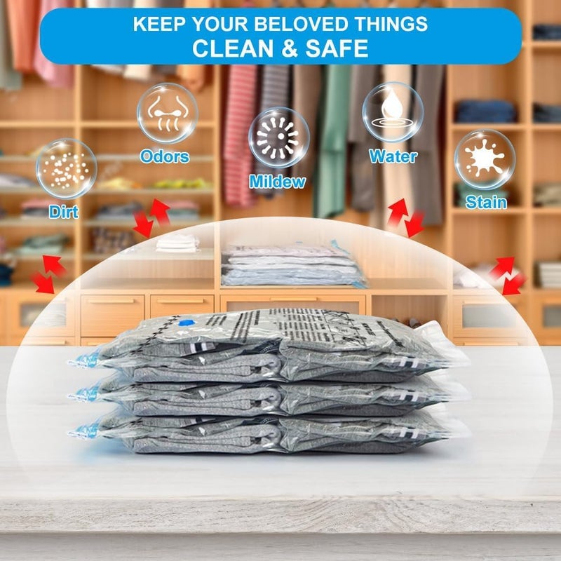 BoxLegend Vacuum Storage Bags with Large Size Hand Pump 8 Jumbo 31.5â€™â€™x39.37â€™' Thickened Vacuum Seal Bags for Clothing Space Saving Vacuum Pack Storage Bags for Pillow Comforters Bedding - Image 5