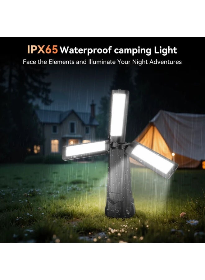 بلو فاير حامل إضاءة قابلة للشحن للرحلات 7 أقدام | إضاءة LED محمولة للعمل بقدرة 5500 لومين، قابلة للتعتيم مع 3 ألوان للضوء (6500K/4500K/3500K)، بطارية 15000mAh، فانوس طوارئ لاسلكي، مع حامل ثلاثي قابل للفصل للاستخدام الخارجي والعمل والطوارئ - Image 3