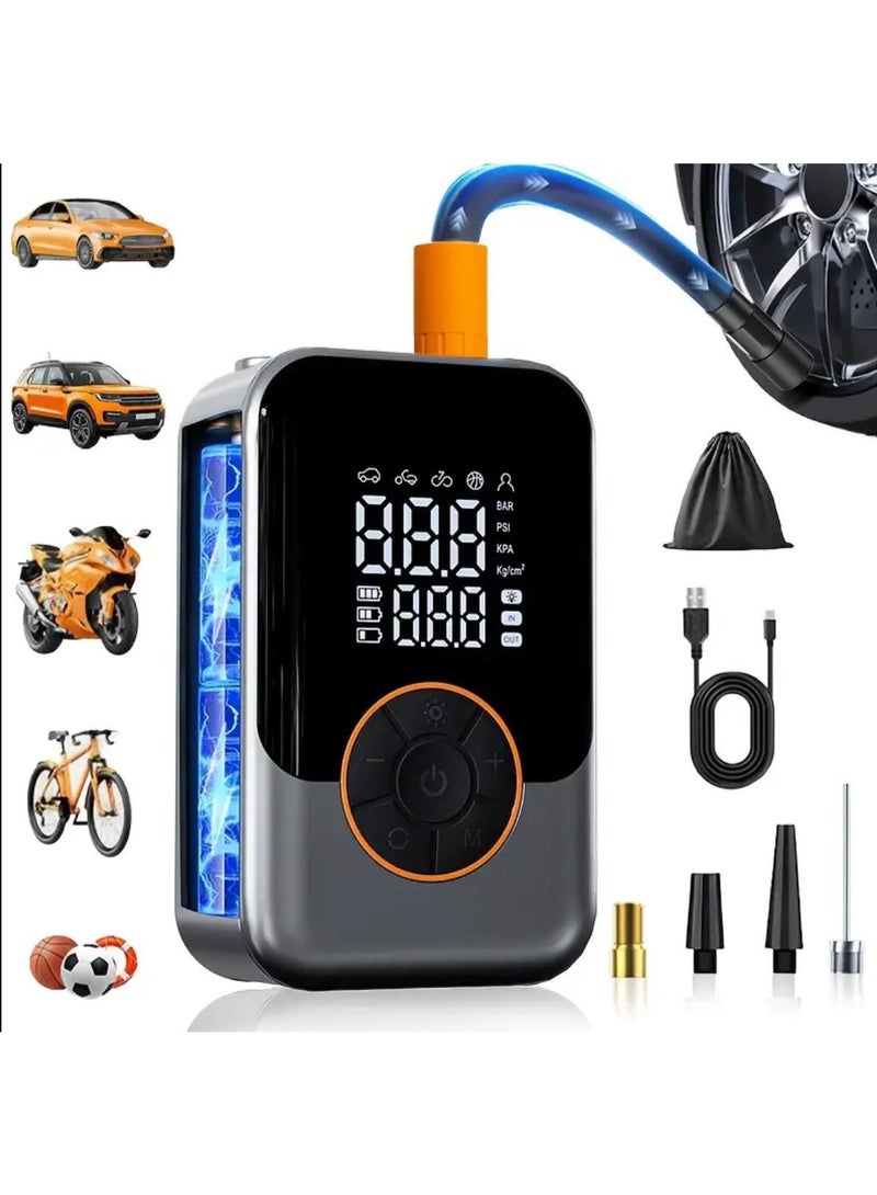 SUITU Portable Wireless Air Compressor Tire Inflator- with Digital Pressure Gauge, Emergency LED Light, 4x Fast Cordless Design - Image 1