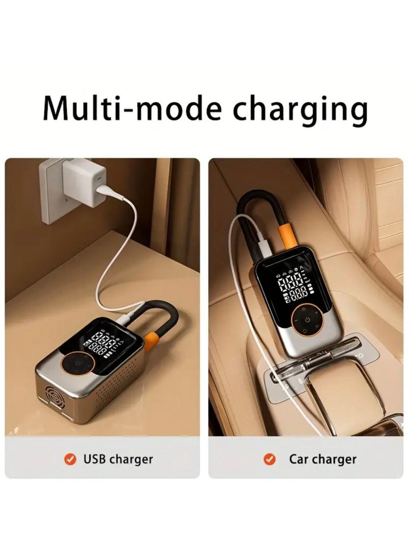 SUITU Portable Wireless Air Compressor Tire Inflator- with Digital Pressure Gauge, Emergency LED Light, 4x Fast Cordless Design - Image 4