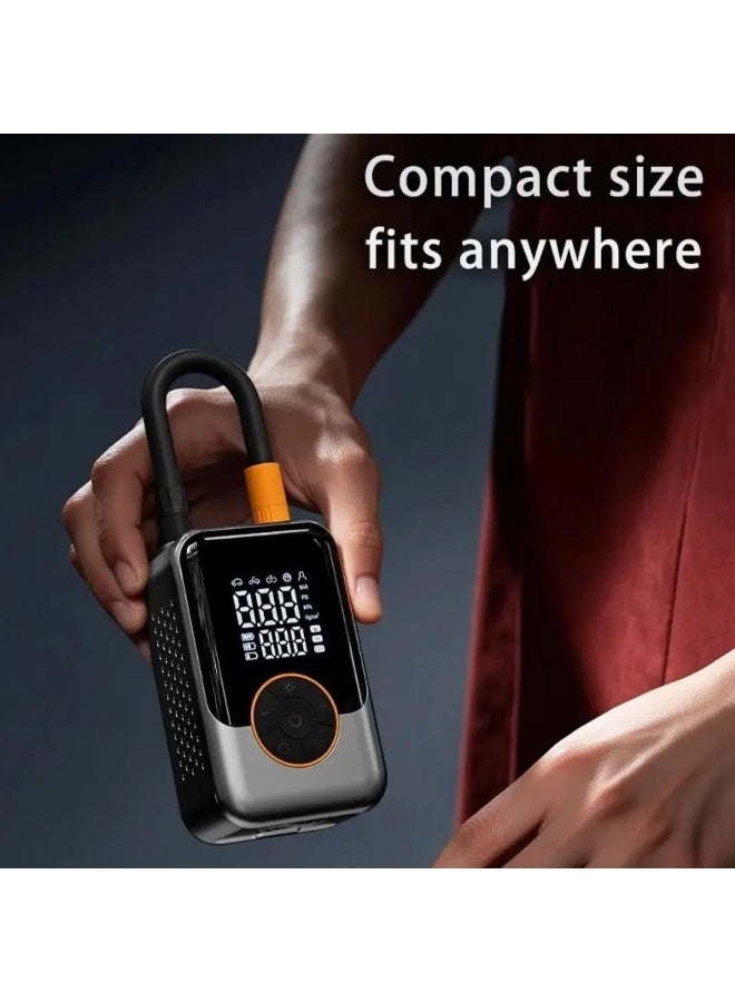 SUITU Portable Wireless Air Compressor Tire Inflator- with Digital Pressure Gauge, Emergency LED Light, 4x Fast Cordless Design - Image 5