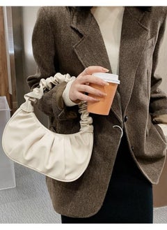 WAOKN Fashionable Simple Underarm Bag Women'S Daily Commuting Pleated Adjustable Shoulder Strap Handbag High Quality Pu Leather Shoulder Bag,Crossbody Bag Shoulder Bag Handbag for Travel Work  - Image 4