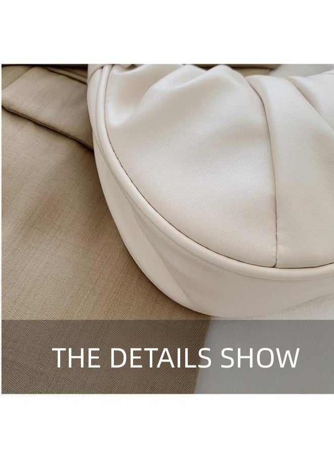 WAOKN Fashionable Simple Underarm Bag Women'S Daily Commuting Pleated Adjustable Shoulder Strap Handbag High Quality Pu Leather Shoulder Bag,Crossbody Bag Shoulder Bag Handbag for Travel Work  - Image 3