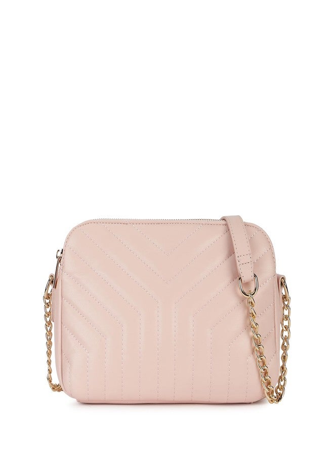 Fastrack Pastel Quilt Sling Bag for Women | Lightweight Quilted Crossbody with 3 Zippered Compartments, Detachable Strap and Soft-Tone Hardware | Stylish Everyday Sling for Casual Outings and College - Image 1