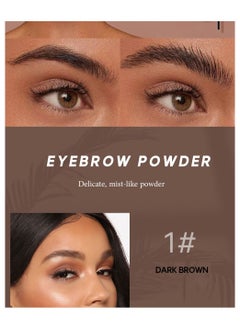 DEROL Brow Kit Eyebrow Stamp Stencil Kits Palette Pac Set,Eyebrow Powder+Styling Wax+20* Shape Stencils+2* Brushes,Color Contour,More Defines,Thicker,Easy To Colour, Long Lasting Waterproof 01#Dark Brown  - Image 3
