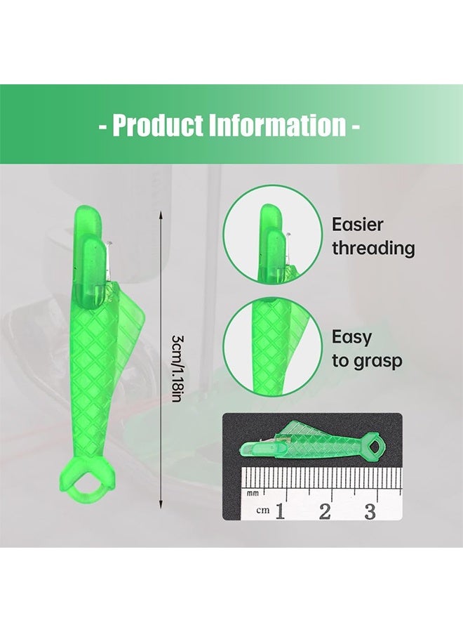 Automatic Sewing Needle Threader, Fish Type Quick Needle Threaders for Hand Sewing, Sewing Machine Needle Threader Tools, Sewing Supplies - Designed for Sewing Lovers Alike (green-10pcs) - Image 2