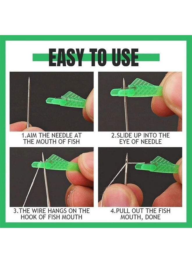 Automatic Sewing Needle Threader, Fish Type Quick Needle Threaders for Hand Sewing, Sewing Machine Needle Threader Tools, Sewing Supplies - Designed for Sewing Lovers Alike (green-10pcs) - Image 4