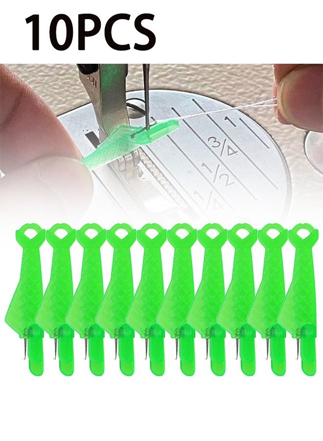 Automatic Sewing Needle Threader, Fish Type Quick Needle Threaders for Hand Sewing, Sewing Machine Needle Threader Tools, Sewing Supplies - Designed for Sewing Lovers Alike (green-10pcs) - Image 1