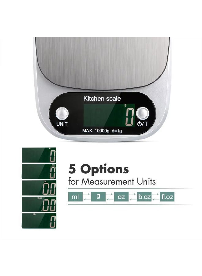 HOMESTAR 10kg/1g Stainless Steel Digital Scale - High Precision Kitchen Scale for Baking & Cooking, Food Safe Electronic Weight Scale with LCD Display - Image 5