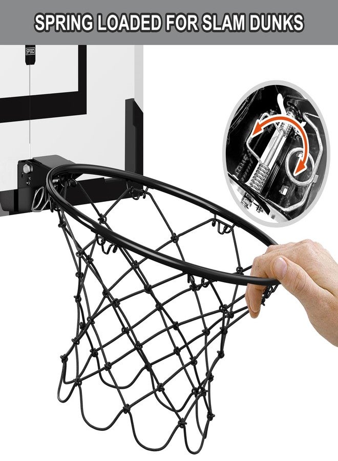 HYES 24" x 16" Large Basketball Hoop Indoor for Adults, Over The Door Basketball Hoop with Sturdy Backboard, Big Basketball Toys Gifts Ideas for Man Kids Teens Boys Girls, Black - Image 4