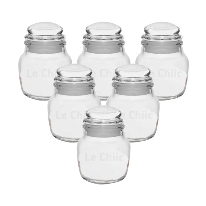 145ML SPICE STORAGE GLASS JAR KITCHEN STORAGE JARS HONEY JAR AND CONTAINER SPICE MASALA JAR AIRTIGHT LID WITH RUBBERISED SILICONE STOPPER POP JAR 145ML SET OF 6
