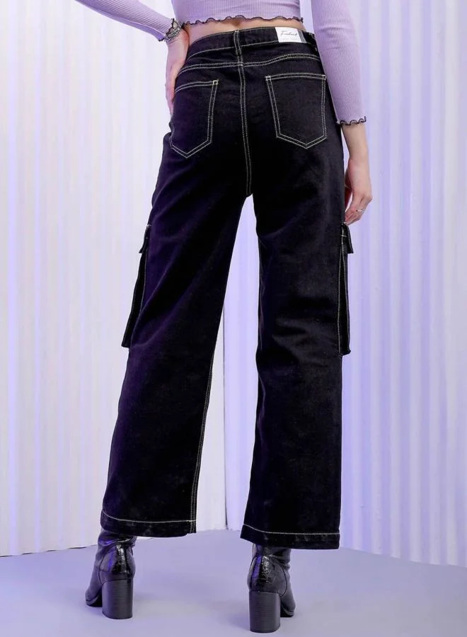 Freehand  Women Relaxed Fit Solid High Rise Jeans  | Best Price UAE